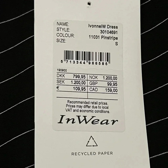 InWear Ivonnel  Pinstripe Short Sleeve Sheath Dress - Picture 6 of 14